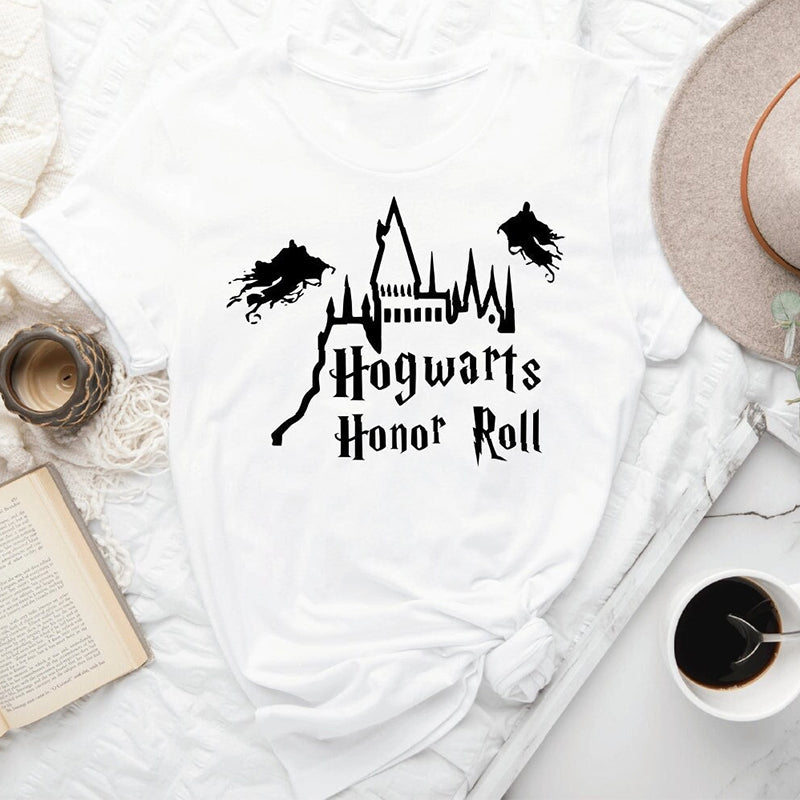 Hogwarts Magical School Print Casual T-shirt