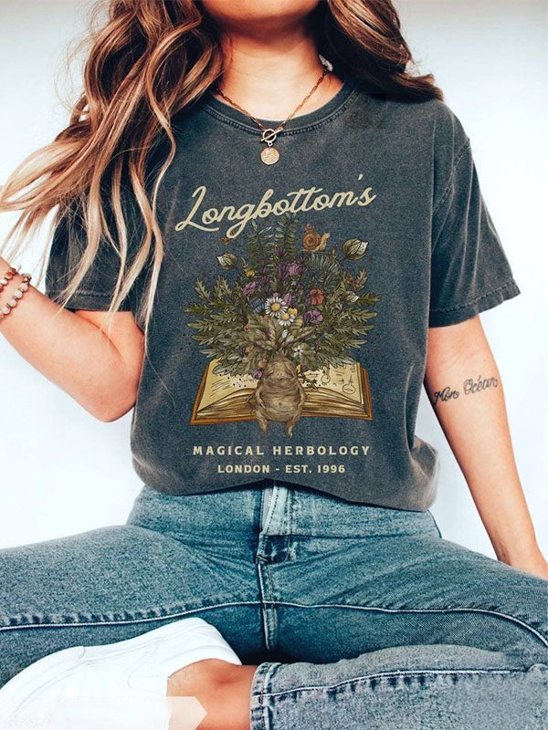 Vintage Longbottom's Magical Herbology Print T-shirt